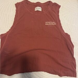 Spiritual Gangster Women's Brick Red Muscle Tee